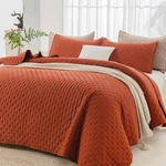 Andency King Size Quilt Bedding Set (106X96 Inch), 3 Pieces Burnt Orange Fall So. Fixed Price $55.21.