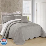 Home Soft Things Damask 4 Piece Bedspread Set Scalloped Edge Reversible. Fixed Price $166.86.