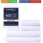 Sgi 400 Thread Count 100% Egyptian Cotton Queen Sheet Set Ultra Soft, Breatha.... Fixed Price $90.68.