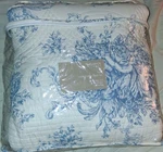 Melange Home Toile Full/queen 100% Cotton Quilt 3 Piece Set Floral Blue White. Fixed Price $75.00.