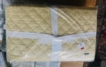 Pottery Barn Belgian Flax Quilt Daffodil Yellow Gold Queen 2 Euro Shams Diamond. Fixed Price $285.00.