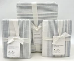 Pottery Barn Hawthorn Striped Cotton Duvet Cover + 2 Euro Shams King New. Fixed Price $189.95.