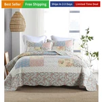 Cotton Bedspread Quilt Bedding Sets 3 Pieces Reversible Coverlet Comfort.... Fixed Price $126.29.