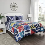 Quilt Bedspread Set Mariner Design Full/queen Nautical Coastal Theme. Fixed Price $36.99.