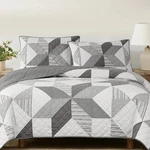 Origami Pieced Modern Patchwork 3-PIECE Quilt Set Gray King 1796211. Fixed Price $69.99.