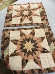 2 Vintage Jc Penney Quilted Star Standard Pillow Sham Peach Ivory Calico. Fixed Price $19.99.