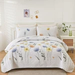 Dinjoy Floral Quilt Set 3 Pieces Blue & Yellow King, And. Fixed Price $55.56.