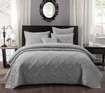 Tache Solid Grey Silver Cotton Lightweight Coverlet Bedspread Set. Fixed Price $139.99.