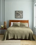 Nwt Quince Organic Ribbed Cotton Coverlet Set Full Queen Olive Blanket Msrp $130. Fixed Price $89.99.