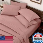Horbaunal Dusty Pink Queen Size Sheet Set - 6 Piece 1800TC Deep Pocket. Fixed Price $61.58.