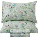 Qsh King Size Egyptian Cotton Sheet Set Green Botanical 4PCS. Fixed Price $179.99.