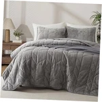 Velvet Quilt Set Size - Lightweight Bedspread Coverlet King Charcoal Gray. Fixed Price $90.25.
