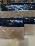 Ralph Lauren Modern Equestrian Cromwell 3PC F/q Quilted Coverlet Euro Camel Nip. Fixed Price $599.71.
