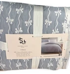 Sincerely Jules Blue And White All Over Bow Design Full/queen Quilt Set 88 X92. Fixed Price $139.00.