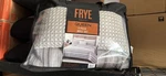 Frye Gray & White Striped Queen Quilt Comforter Pillow Sham 3 Piece Set. Fixed Price $44.99.
