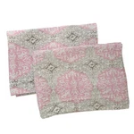 Pbteen Pottery Barn Set 2 Standard Pillow Sham Pink Floral Medallion Boho Cotton. Fixed Price $39.99.