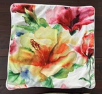Lot 2 Throw Pillow Cases 18X18" Covers Watercolor Floral Velour Summer Home. Fixed Price $11.75.