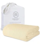 Threadmill Vanilla Cream 100% Combed Cotton King Size Blanket, All-season. Fixed Price $46.75.