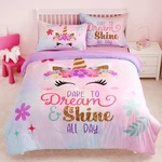 Joiedomi Kid Twin Comforter Set 5 Piece Unicorn Bedding Boys Girls Su.... Fixed Price $55.76.