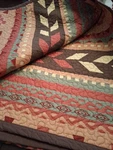 Hiend Accents Broken Arrow Reversible Quilt Desert Colors Brn Red Orange 90X110". Fixed Price $65.00.