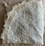 Vintage Bates Abigail Adams French Blue White Bedspread Coverlet Twin Fringe. Fixed Price $237.59.