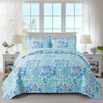 Travan Beach Quilt Size, Ultra Soft & Fade King, Coastal--blue Coral. Fixed Price $88.53.
