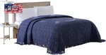Beatrice Home Fashions Medallion Chenille Bedspread, King, Navy. Fixed Price $66.95.