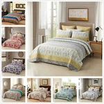 Floral Patchwork Boho Style Quilted Reversible Coverlet All Season Bedspread Set. Fixed Price $40.85.