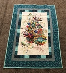 Beautiful Teal/aqua Handmade Venice Floral Decorative Lap QUILT/40 X 57. Fixed Price $190.00.