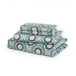 Jsd Green Floral Cotton Set Full, 300 Thread Count Printed Sateen Sheet.... Fixed Price $59.92.