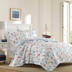 Nautical Twin Quilt Set Red White Blue Sail Boat Reversible Cotton Pillow Sham. Fixed Price $105.45.