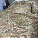 Pottery Barn Simone Floral F/q Duvet Cover & Pillow Piping Detail Cotton Linen. Fixed Price $249.99.
