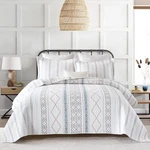 Duohong Quilt Size, 100% Cotton KING(98"X106"), White/taupe/blue/beige. Fixed Price $167.99.