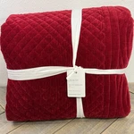 Pottery Barn Velvet Heirloom Quilt, King/cal Ruby Red. Fixed Price $249.00.