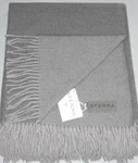 Sferra Tartini Merino Wool Throw Steel Grey Fringed Soft Twill Weave 50X70" New. Fixed Price $194.90.