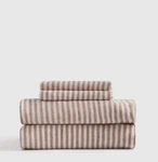 Quince Linen Queen Fitted Sheet + 2 Pillowcases Terracotta Stripe **read. Fixed Price $70.00.