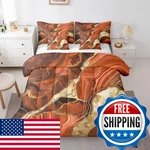 Erosebridal Orange Marble 7 Pcs Comforter Set Full Gold Crack Bedding Girls. Fixed Price $93.35.