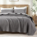 King Size Bedding Set, Lightweight Stripe Quilted Quilts For All. Fixed Price $47.99.