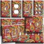 Colorful Middle East Floral Paisley Light Switch Outlet Wall Plate Hd Room Decor. Fixed Price $17.99.