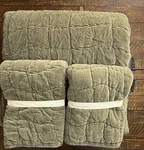 Pottery Barn Cozy Cloud Handcrafted Quilt Loden Queen / 2 Euro Shams New! Read. Fixed Price $275.00.