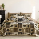 Wake Cloud - Rustic Quilt Set, Cabin Lodge Christmas Queen / Full, Brown. Fixed Price $40.17.