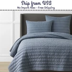 The Company Legends Hotel Premium Breathable Washed Linen Solid Quilt - Blue. Fixed Price $141.89.