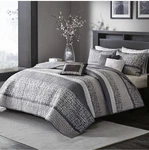 Madison Park Full/queen Coverlet Set Gray Black White Jacquard Geometric Quilted. Fixed Price $36.00.