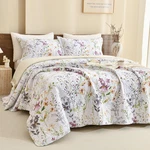 Lady Ann Wild Floral Printed Bed King Quilt Set 100 Cotton Yellow Flower. Fixed Price $193.36.