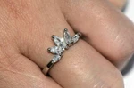 925 Silver Queen Crown Womens Wedding Ring 1CT VVS1 Marquise Lab Created Diamond. Fixed Price $95.69.
