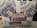 Member's Mark 3 Piece Full/queen Reversible Quilt Set With Shams Blue Design New. Fixed Price $38.99.