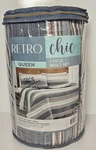 Retro Chic Reversible Quilt Set 3PC Queen 90 In X 98 Striped Design 2 Shams. Fixed Price $45.81.