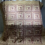 Full Quilt Red Tan Log Cabin Patchwork Cotton "victorian Heart" 86" X 1 Sham. Fixed Price $68.00.