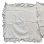 Set Of 2 Piu Belle Euro Sham White Matelasse Paisley Ruffled Edge Zip Closure. Fixed Price $26.99.