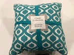Classic Collections Aqua Blue & White Accent / Toss Pillow Set 20" X New. Fixed Price $25.95.